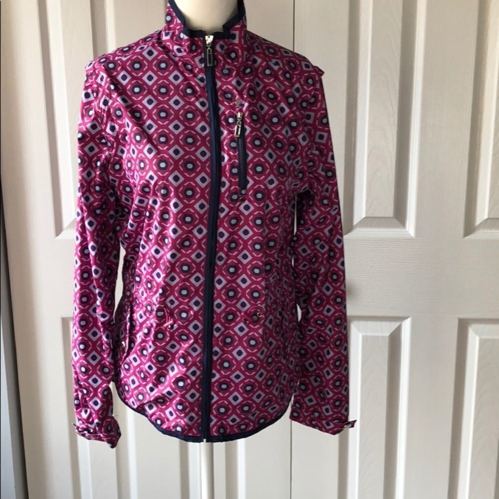 Izod Golf Diamond Patterned Full-zip Jacket S